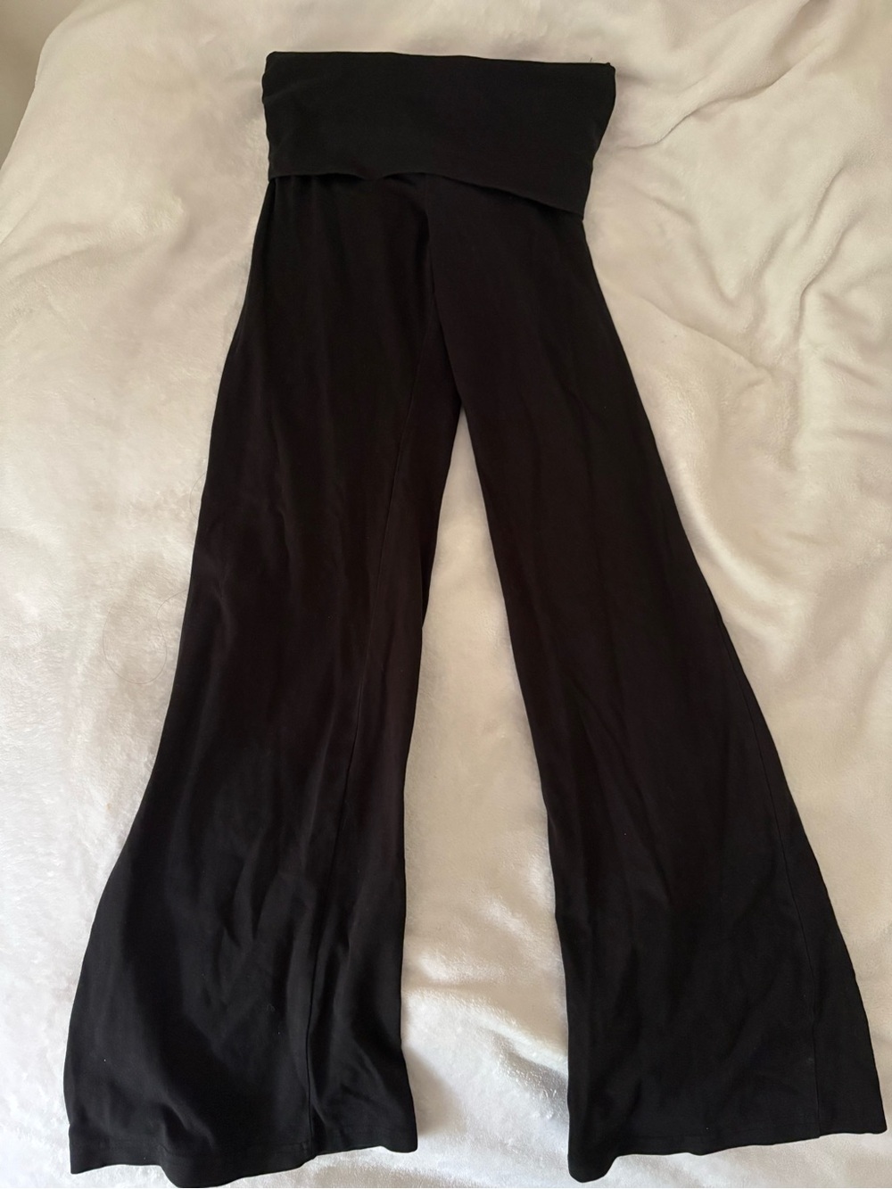 H&M Black Fold-Over Flare Leggings